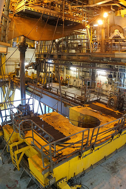 istock oil rig view vertical panoramic of moonpool 155357605