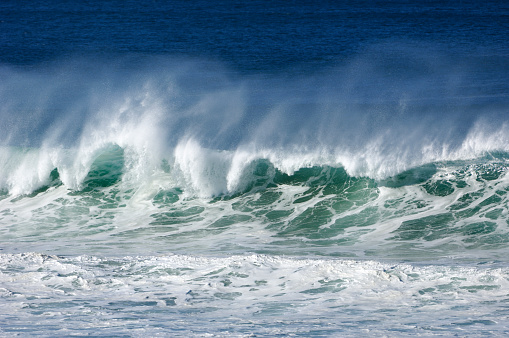 Large turbulant ocean waves off California Coast, after a pacific coast storm.