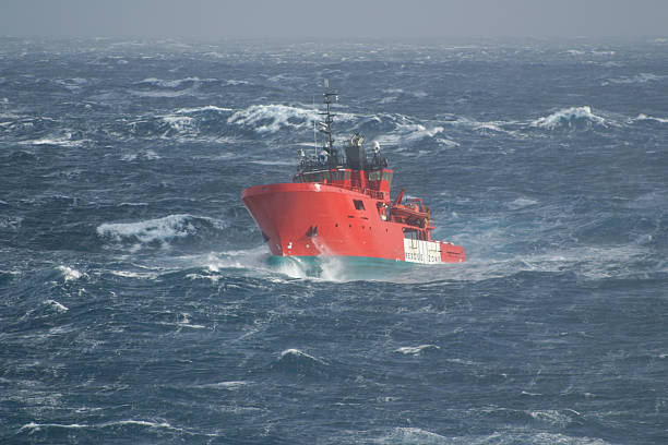 istock boat in stormy sea 155357987