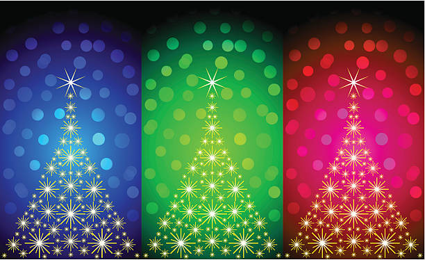 輝くクリスマスツリーのぼやけた照明 - christmas defocused selective focus christmas tree点のイラスト素材／クリップアート素材／マンガ素材／アイコン素材