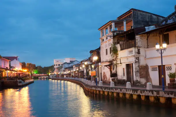 Photo of City next to the river with many lights