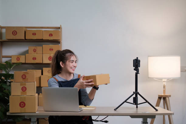 istock Small and medium business freelance worker working at home office. Startup and Online SME business concept 1553584902