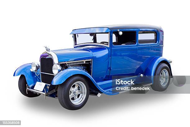 Carro Clássico - Fotografias de stock e mais imagens de Carro - Carro, Azul, Carro Antigo