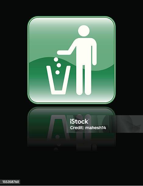 Glossy Recycling Icon Stock Illustration - Download Image Now - Environmental Conservation, Environmental Issues, Garbage Can