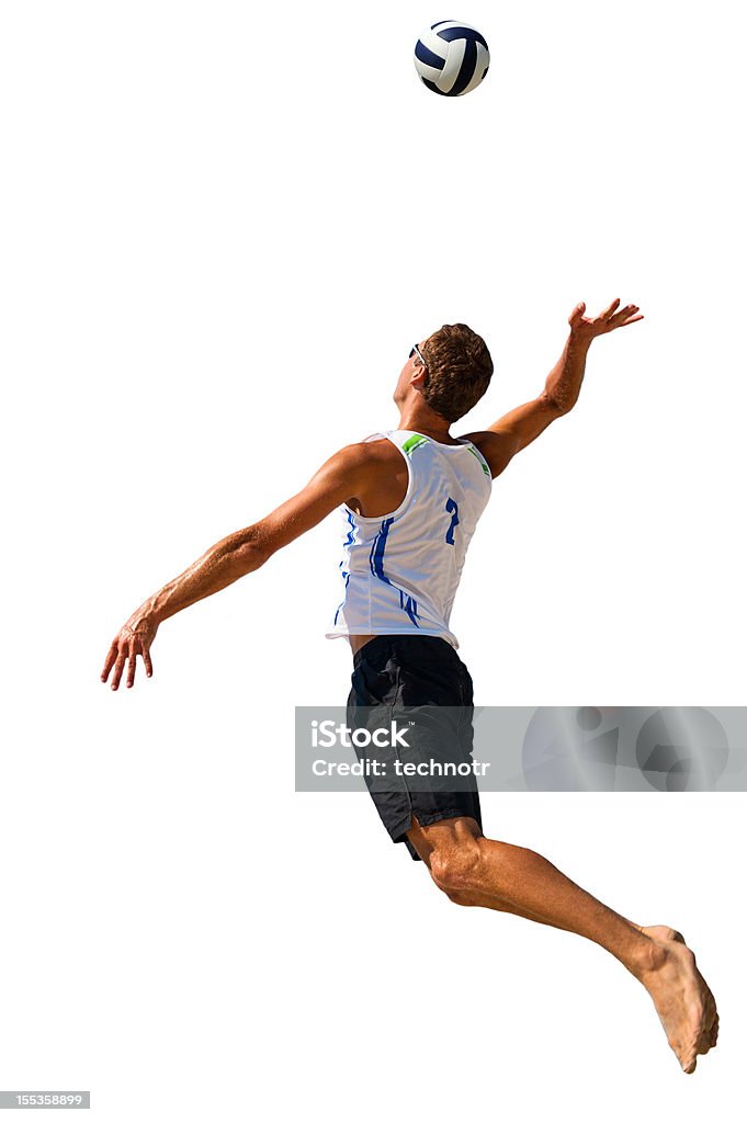 Jogador de vôlei com a bola - Foto de stock de Voleibol royalty-free