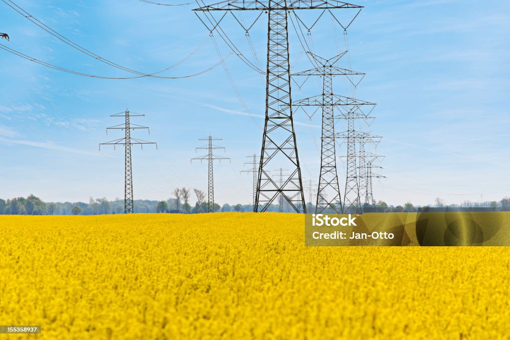 High voltage power lines - Lizenzfrei Biogas Stock-Foto