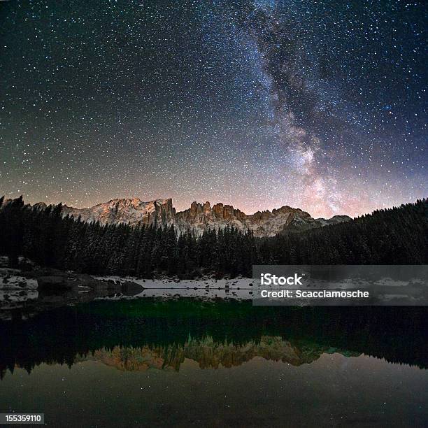 La Vía Láctea En La Región De Los Alpes Foto de stock y más banco de imágenes de Cielo - Cielo, Nieve, Noche