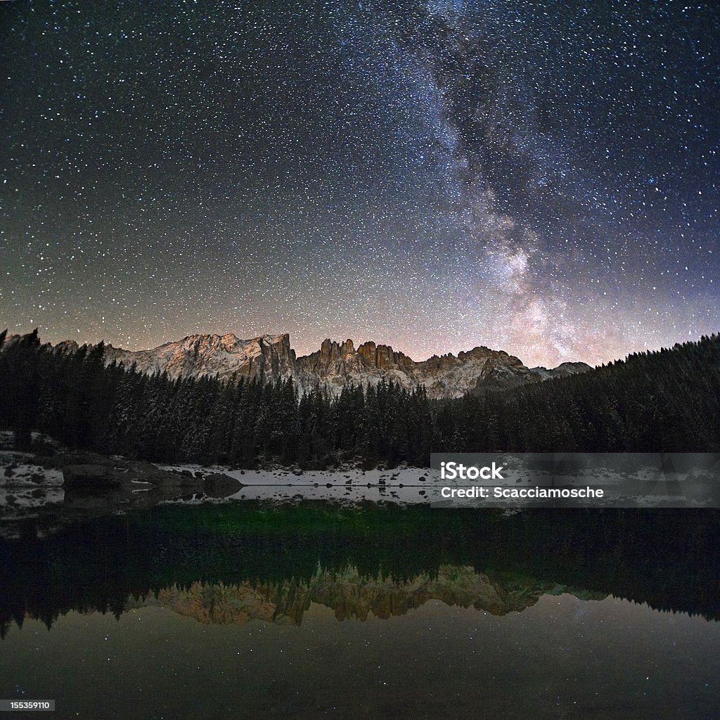 Droga Mleczna w Alpach - Zbiór zdjęć royalty-free (Niebo - Zjawisko naturalne)
