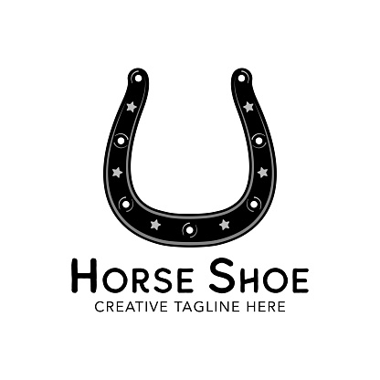 Vector Illustration of a Horse Shoe Western Vintage Country Brand Symbol Clipart
