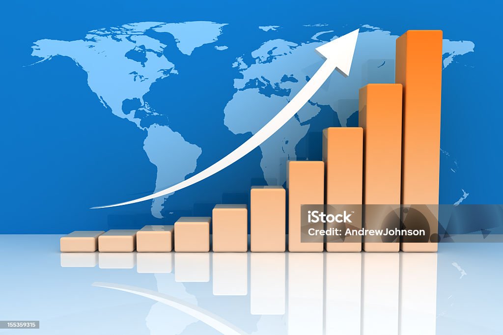 Globale Wachstum Diagramm - Lizenzfrei Grafik Stock-Foto