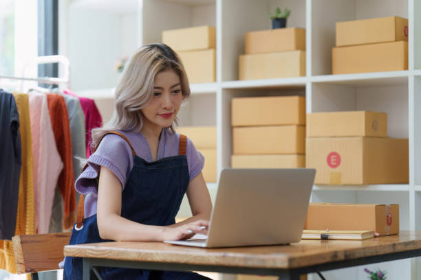 istock Small and medium business freelance worker working at home office. Startup and Online SME business concept 1553593196