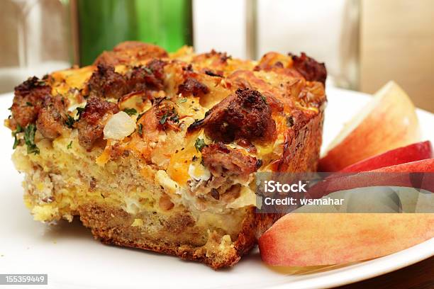 Savory Breakfast Casserole Stock Photo - Download Image Now - Casserole, Breakfast, Bread Dessert