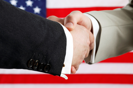U.S. Elections. Presidential Handshake.