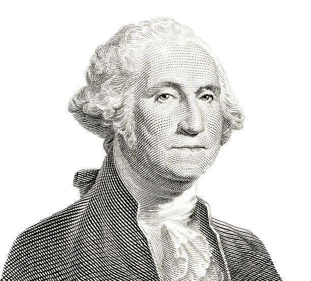 George Washington Isolated The familiar George Washington portrait of US one dollar banknote isolated on white. Carefully edited and color corrected for fit with the white background instead of original dark one. A tiny bit of original cream color of the paper left intact, easily removed by desaturating if undesirable. us president stock pictures, royalty-free photos & images