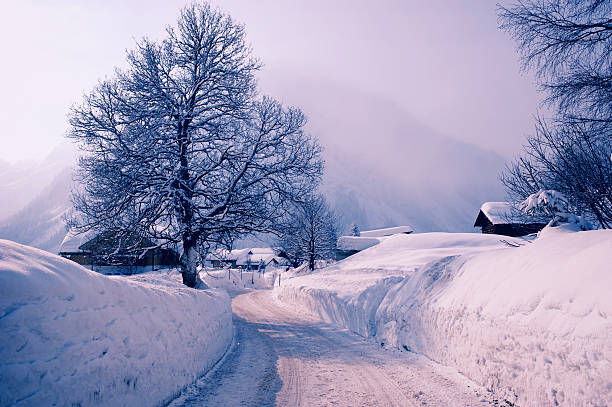 Winter landscape at Mittelberg, Kleinwalsertal, Austria  kleinwalsertal stock pictures, royalty-free photos & images