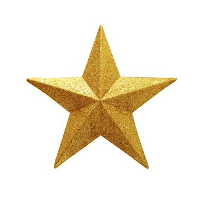 Estrella de oro aislado sobre fondo blanco photo