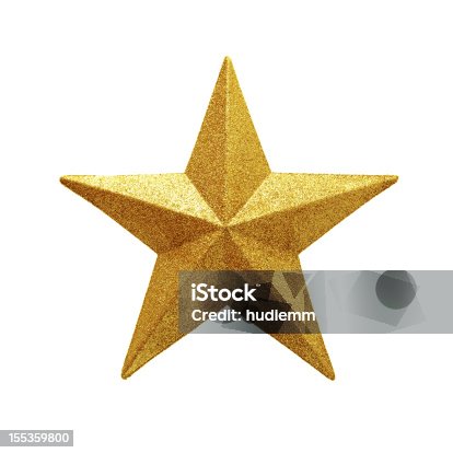istock Golden Star isolated on white background 155359800