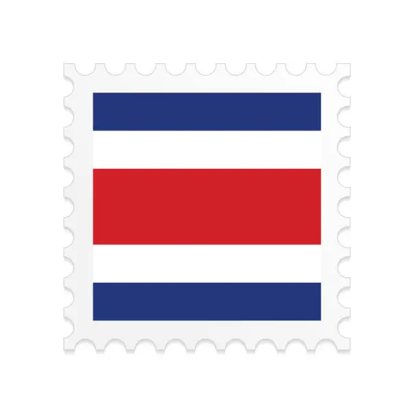 Vector illustration of Costa Rica flag postage stamp on white background