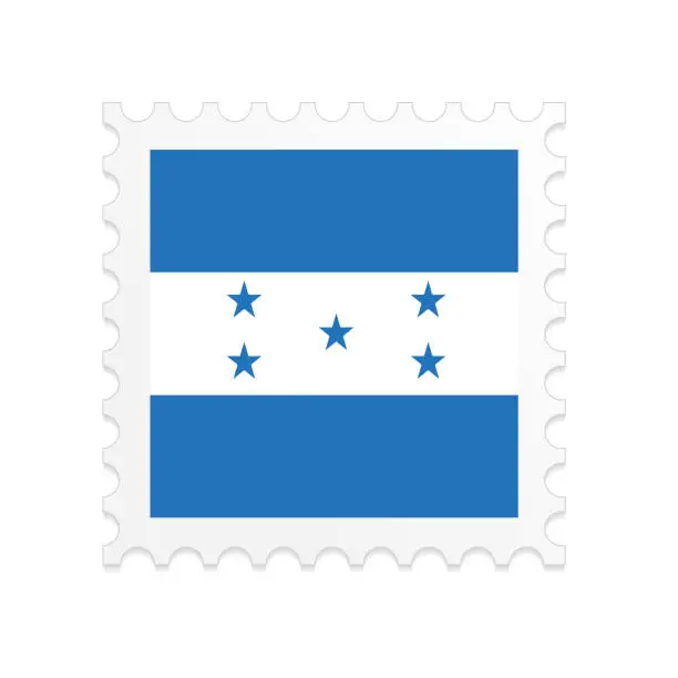 Vector illustration of Honduras flag postage stamp on white background