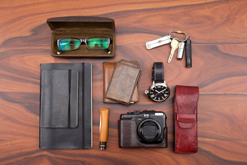 What is in my bag concept. First photo of the serial. Everyday carry items.