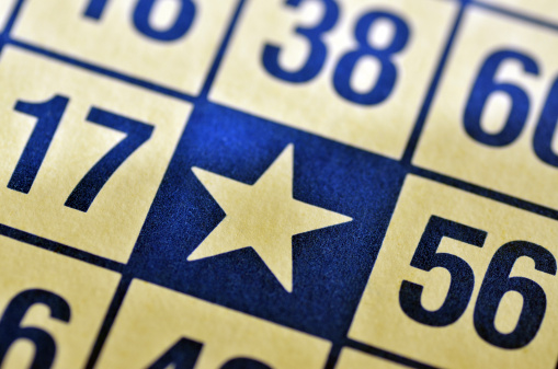 Close up of older bingo card.