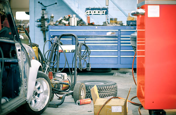 istock Inside auto repair shop 155360365