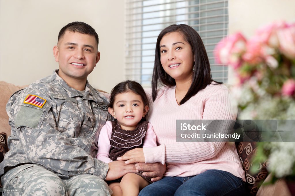 Echte amerikanische Armee Familie - Lizenzfrei Familie Stock-Foto