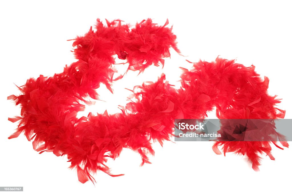 boa de plumes sur blanc rouge - Photo de Boa en plume libre de droits