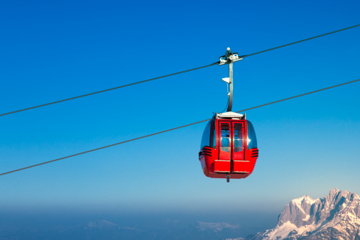 Ski lift in European Alps