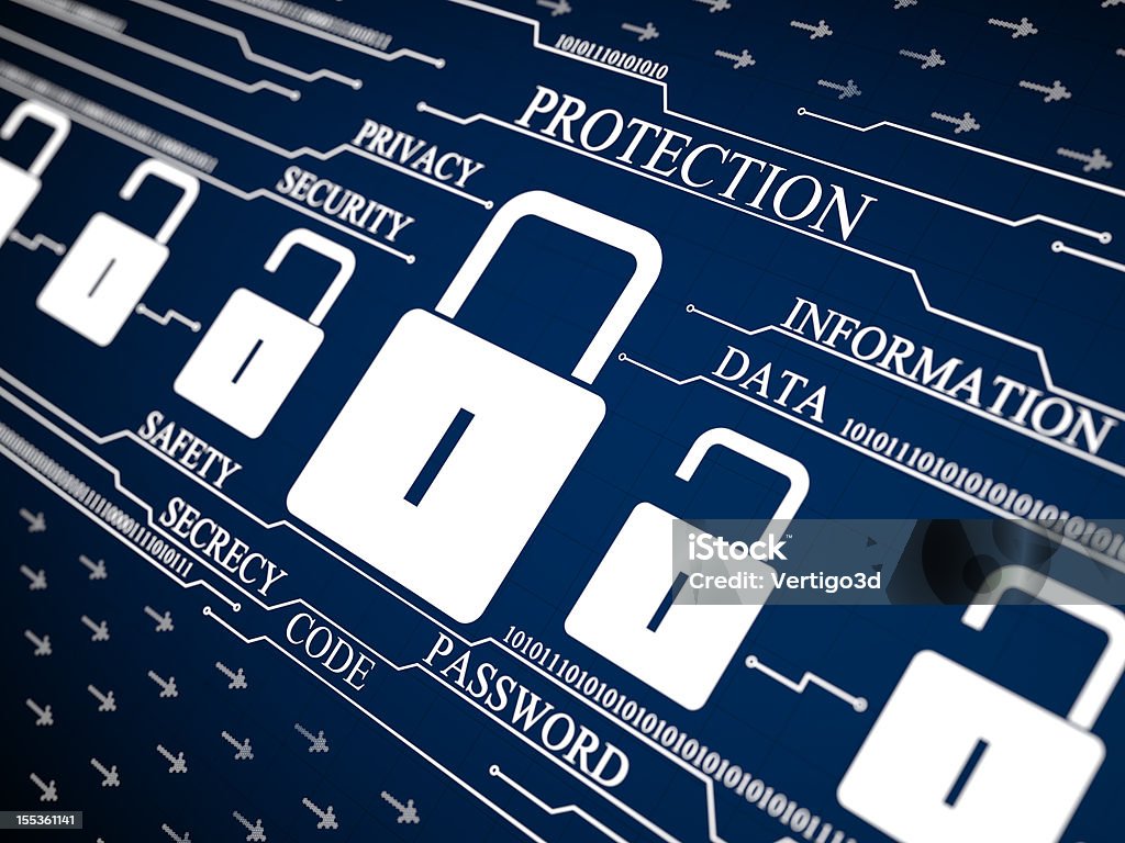 Cyber безопасности замком - Стоковые фото Данные роялти-фри