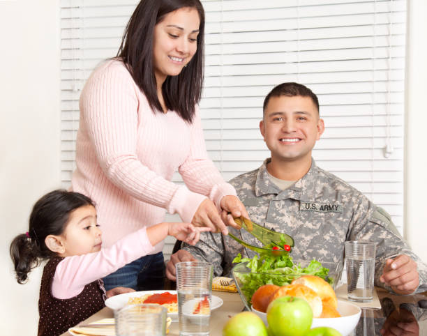 istock Real American Army Family Indoor 155361231