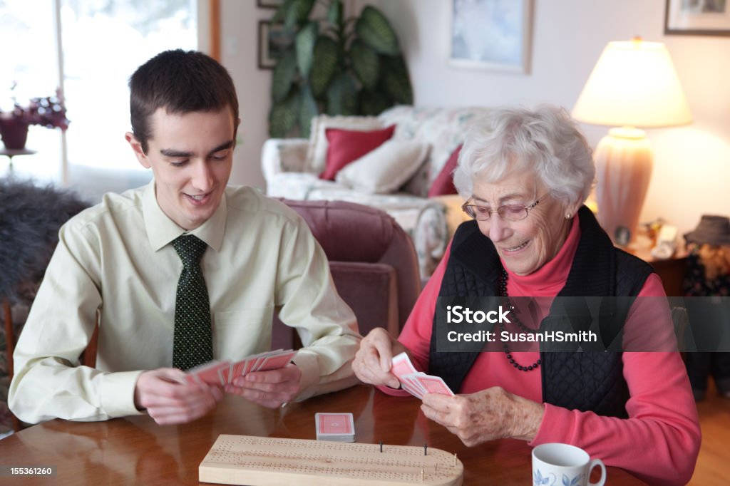 Avó Jogador de cartas - Foto de stock de 20 Anos royalty-free