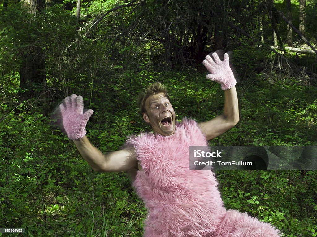 Rosa Furry homem (movimento desfocado - Foto de stock de Esquisito royalty-free