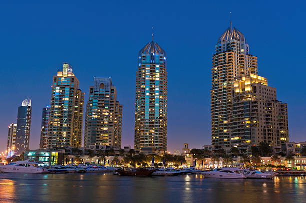 istock Dubai Marina high rise apartment blocks 155361889