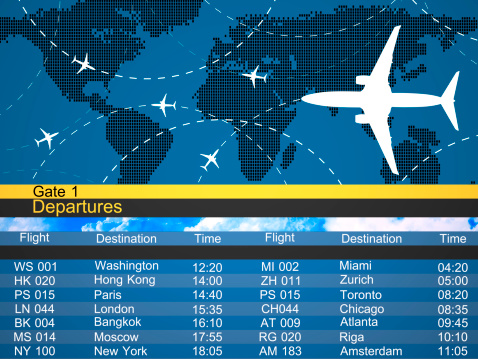 Abstract airlines schedule and traffic