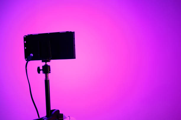 istock The LED panel is the rear part in the form of a silhouette, the light falls on the surface 1553620880