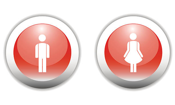 男性と女性のシンボルボタン - teenage sex点のイラスト素材／クリップアート素材／マンガ素材／アイコン素材