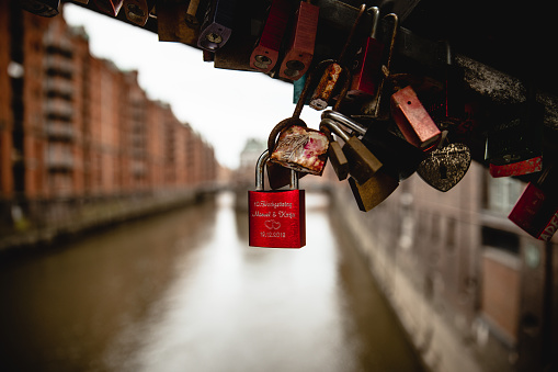 Padlock of the love that a wish was put of lovers