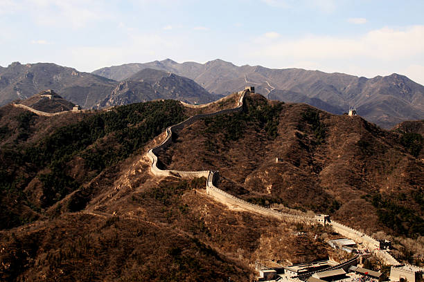 a grande muralha da china, em badaling pequim - yanqing county imagens e fotografias de stock