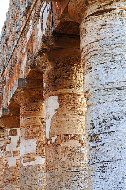 The greek temple of Segesta in Sicily stock photo