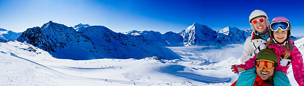 istock Happy family ski team 155364811