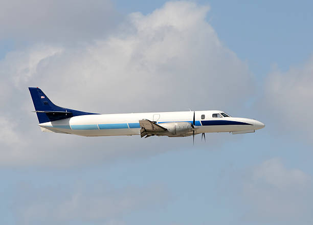 Airplane with engine on fire, concept of aerial disaster