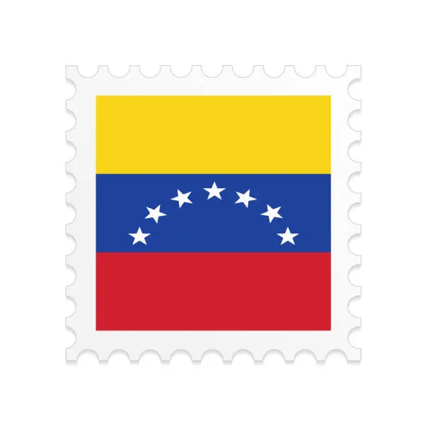 Vector illustration of Venezuela flag postage stamp on white background