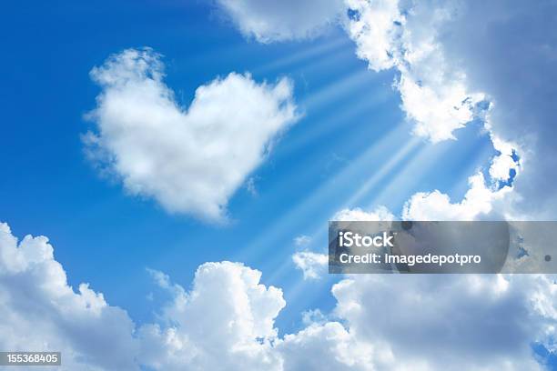 Heart In Sky Stock Photo - Download Image Now - Heart Shape, Cloud - Sky, Sky