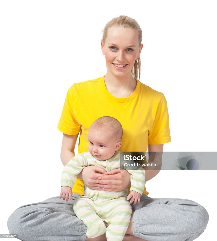 Madre e figlio yoga Stockimage - Foto stock royalty-free di Accudire