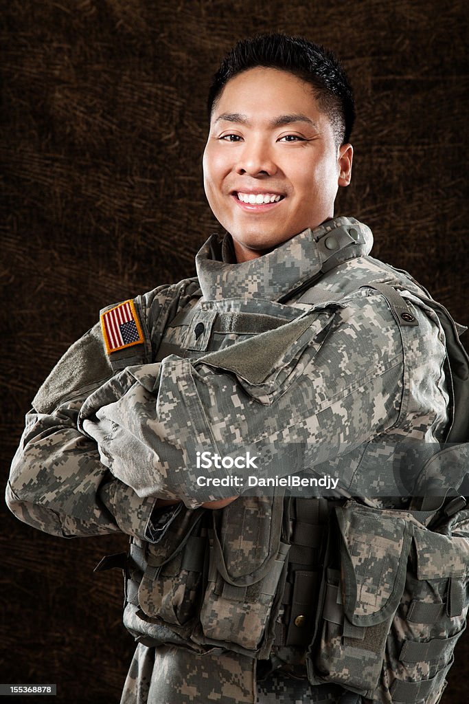 American Soldier Sonriendo - Foto de stock de Ejército de Tierra libre de derechos