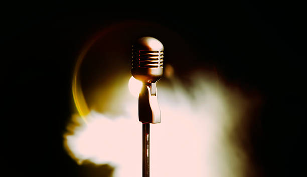 Retro microphone stock photo