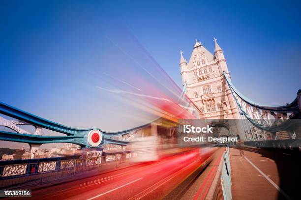 Tower Bridge With Blurred Traffic In London Uk Stock Photo - Download Image Now - Blurred Motion, Bridge - Built Structure, British Culture