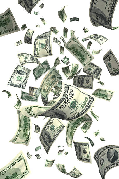 Falling Money Bills (XXXL) stock photo