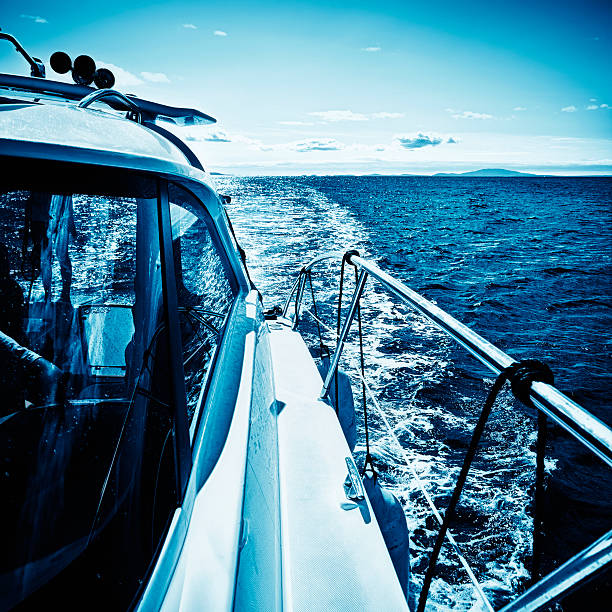 istock Side of modern yacht 155369745